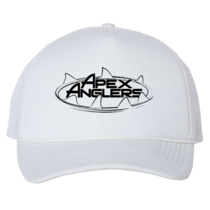 Apex Anglers| White Foam Mesh-Back Trucker Cap